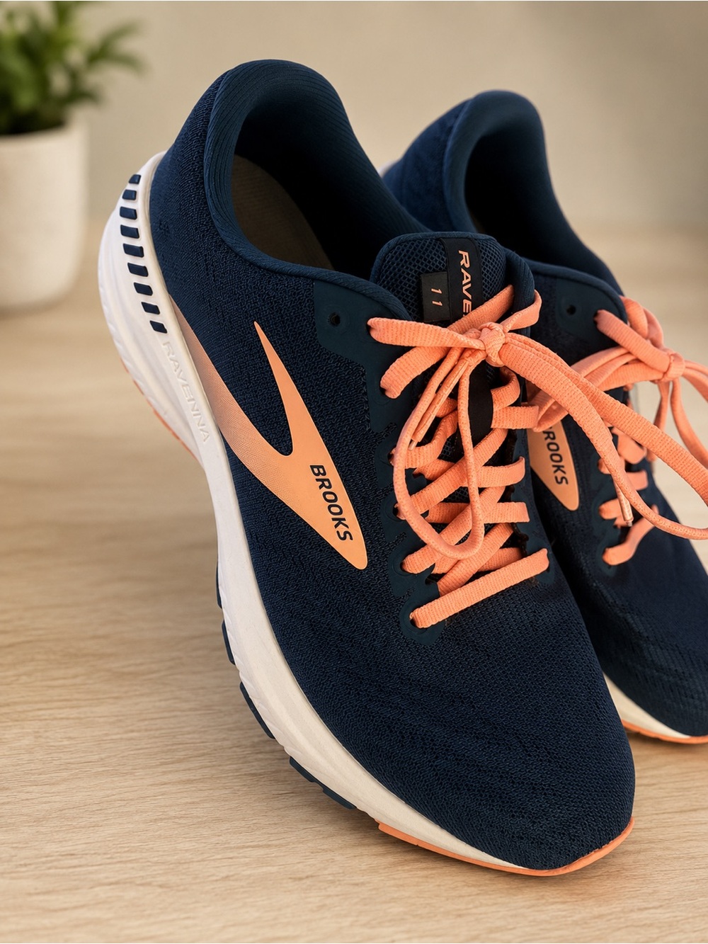 Brooks Women's Running Shoes - Navy and Coral